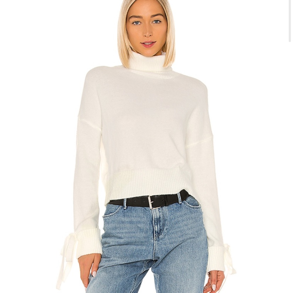 Nadine Tie Sleeve Turtleneck Sweater